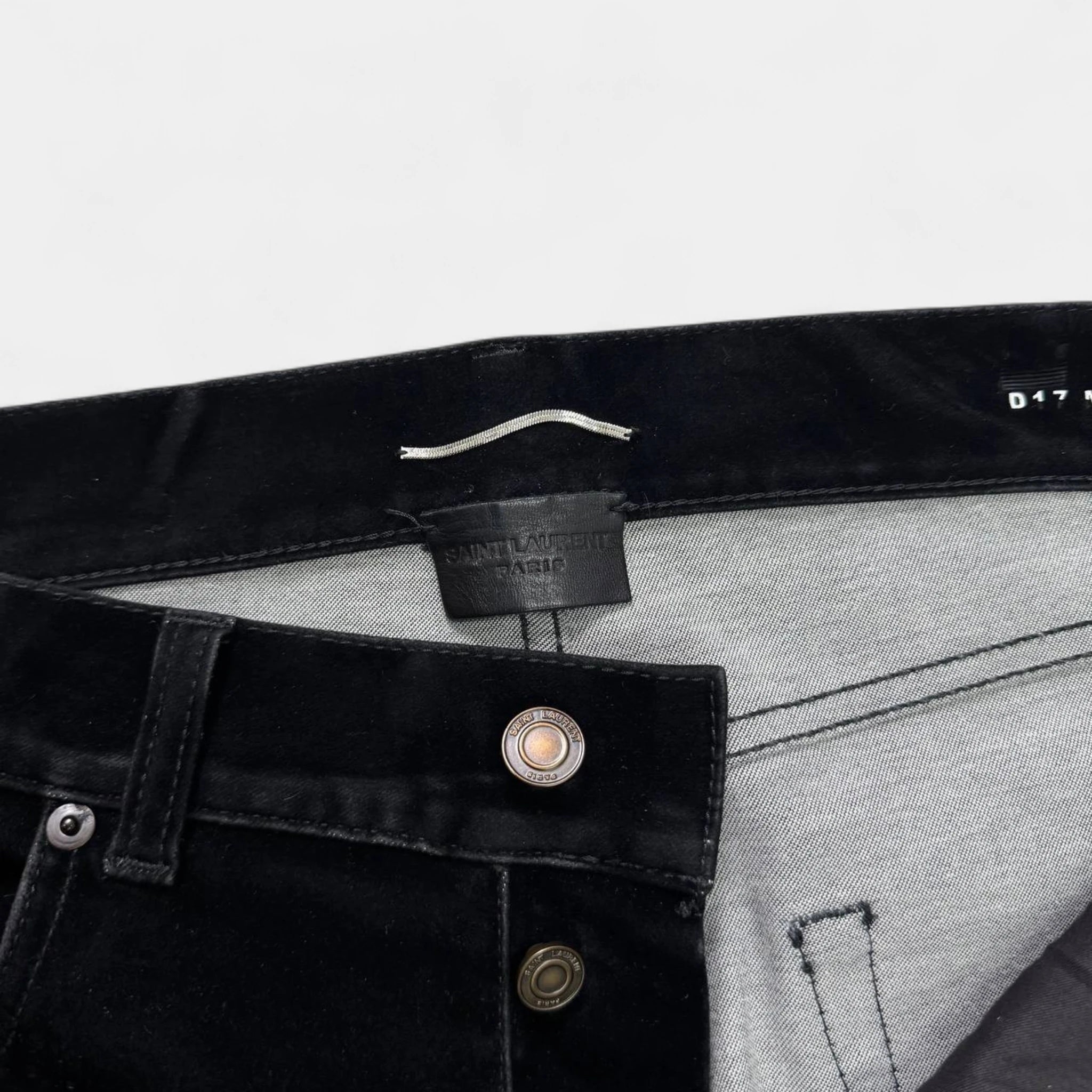 Saint Laurent 2018 Black Velvet Flared Trousers