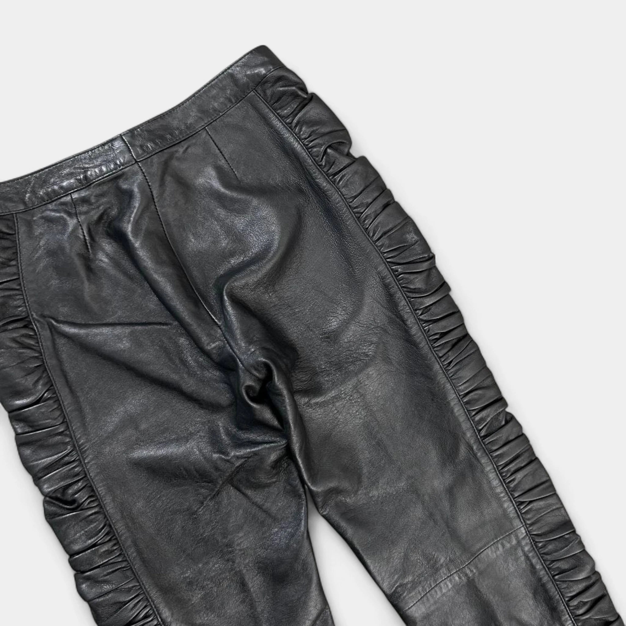 Dolce & Gabbana 2000's Black Leather Woman Pants