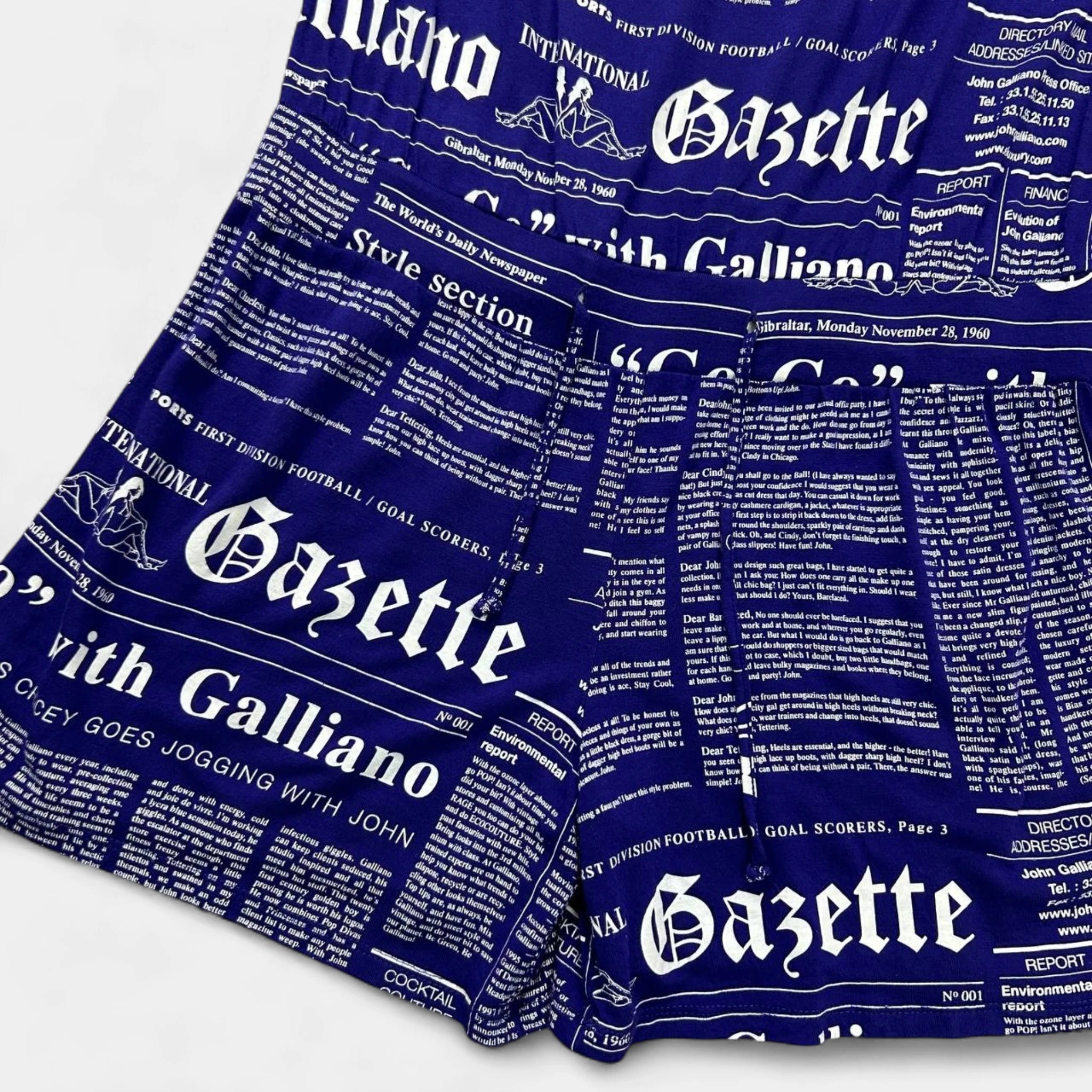 Galliano "Gazette" Newspaper Print Romper/Playsuit