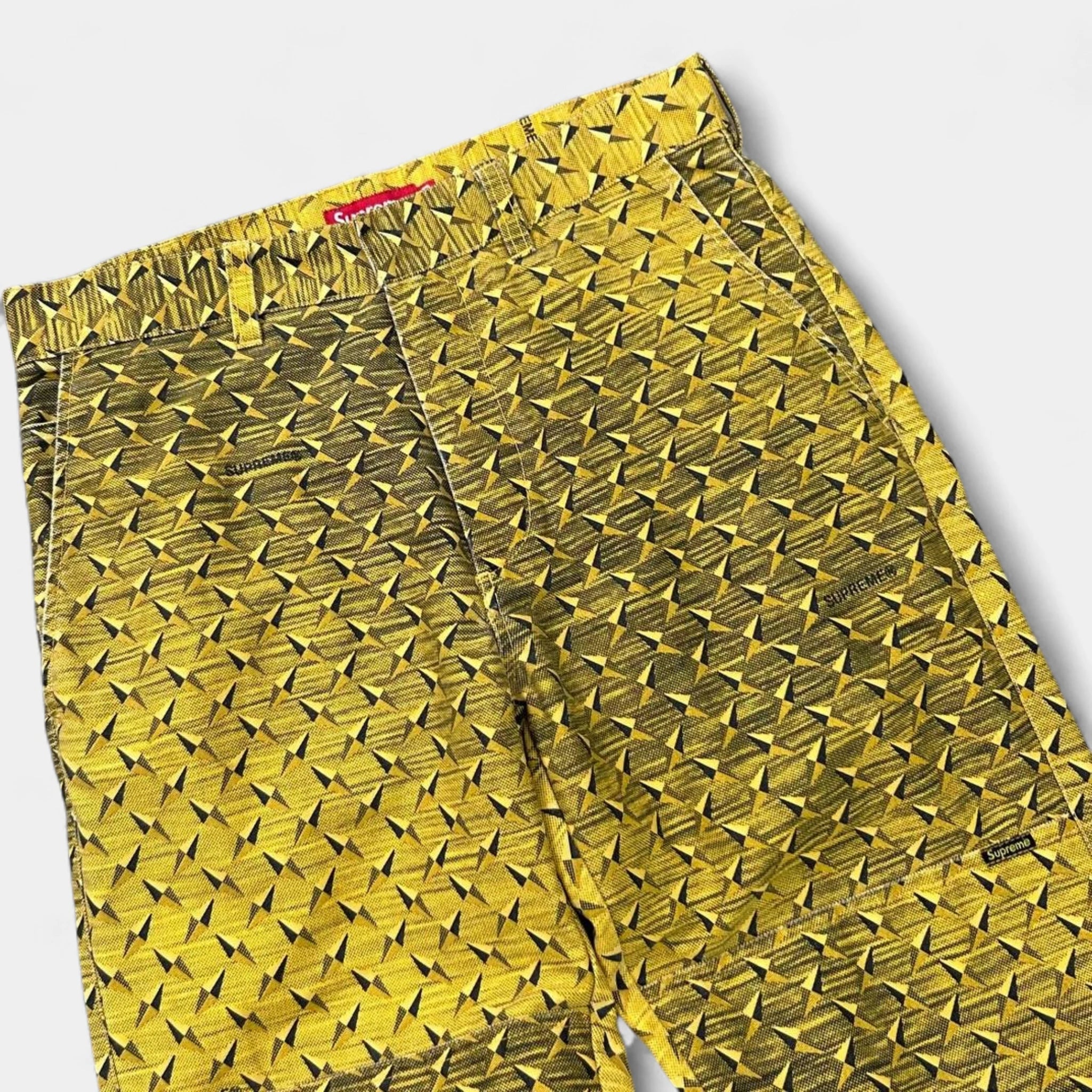 Supreme SS19 Diamond Plate Double Knee Yellow Pants
