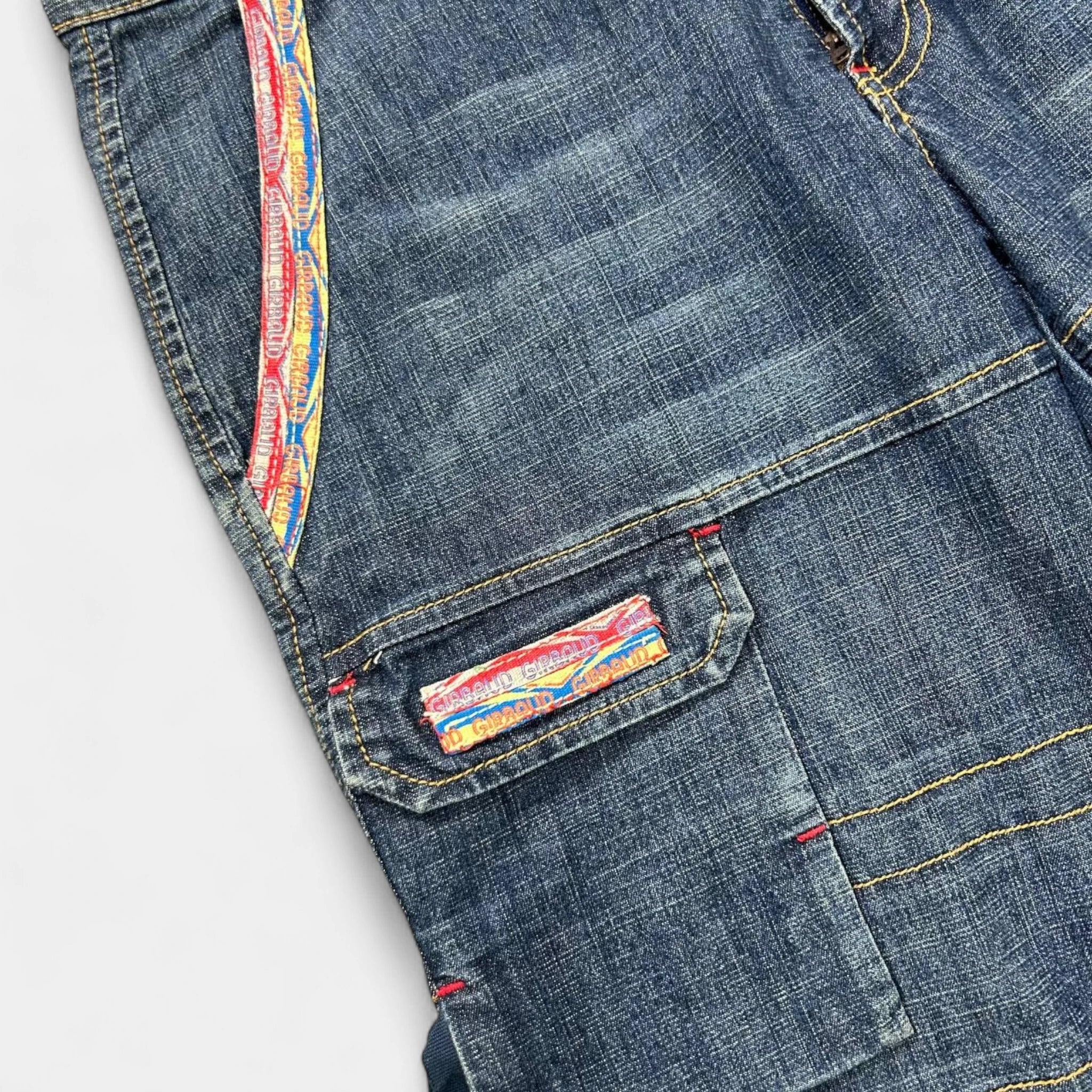 Marithé + François Girbaud Colorful Cargo Denim Shorts