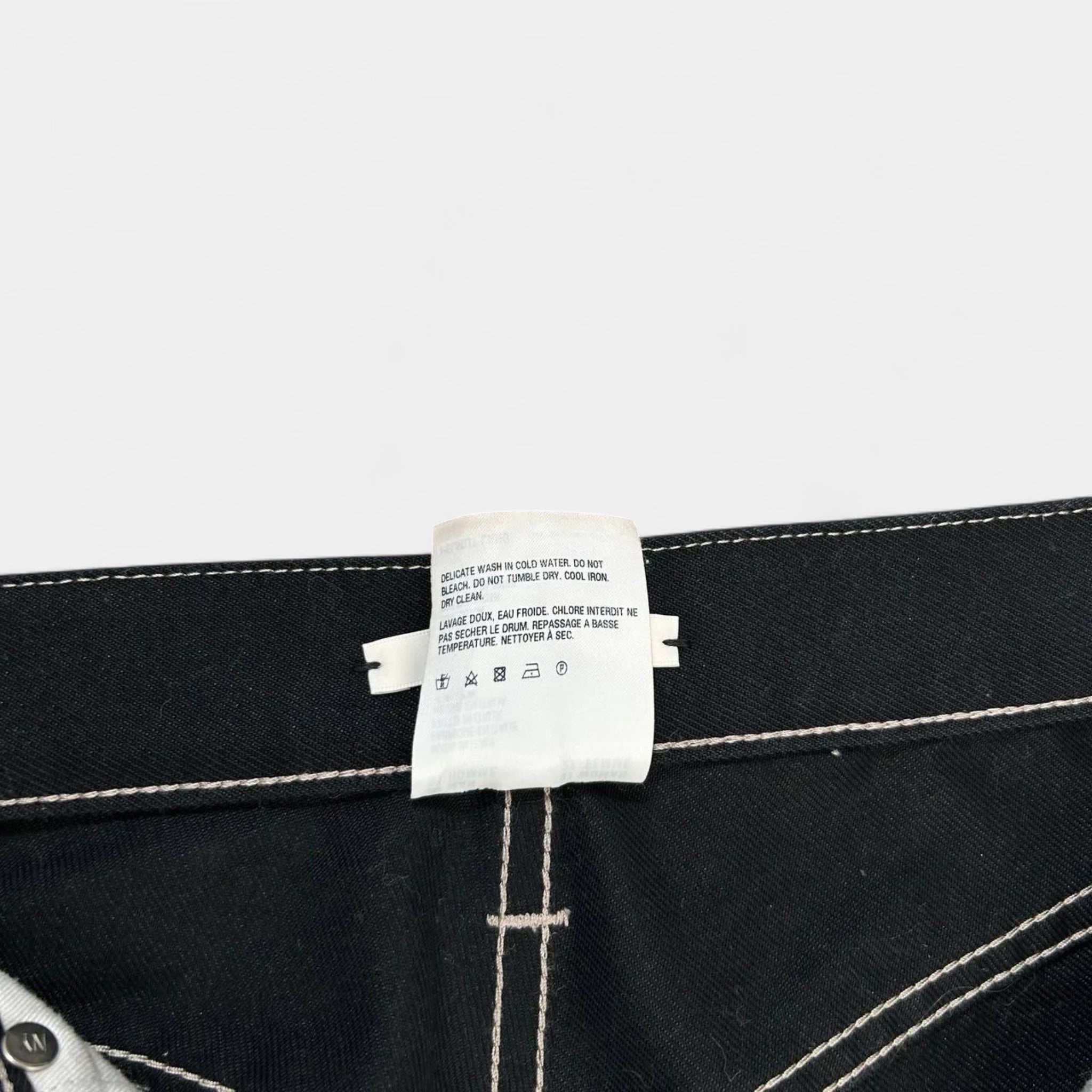 Helmut Lang 2010s Contrast Stitching Black Pants