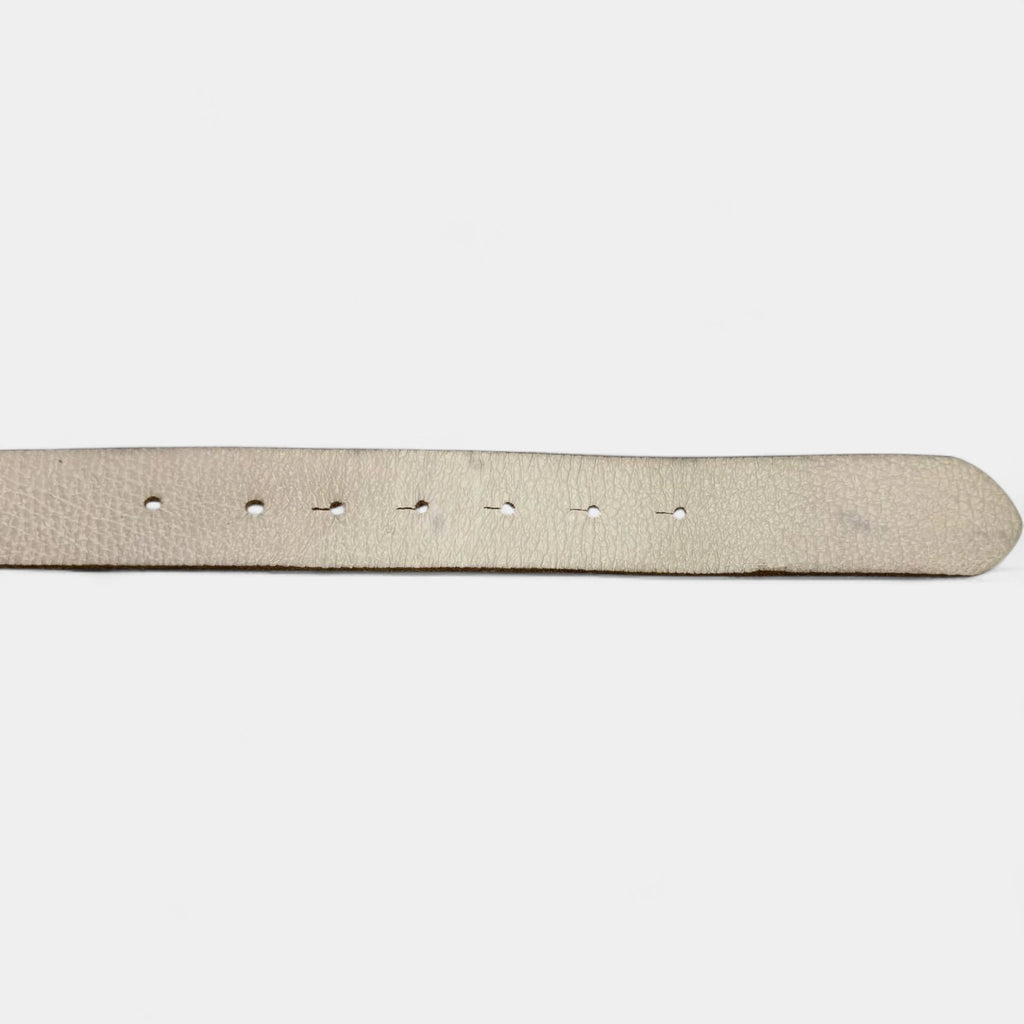 Armani Jeans Vintage Leather Belt Gold Logo Buckle