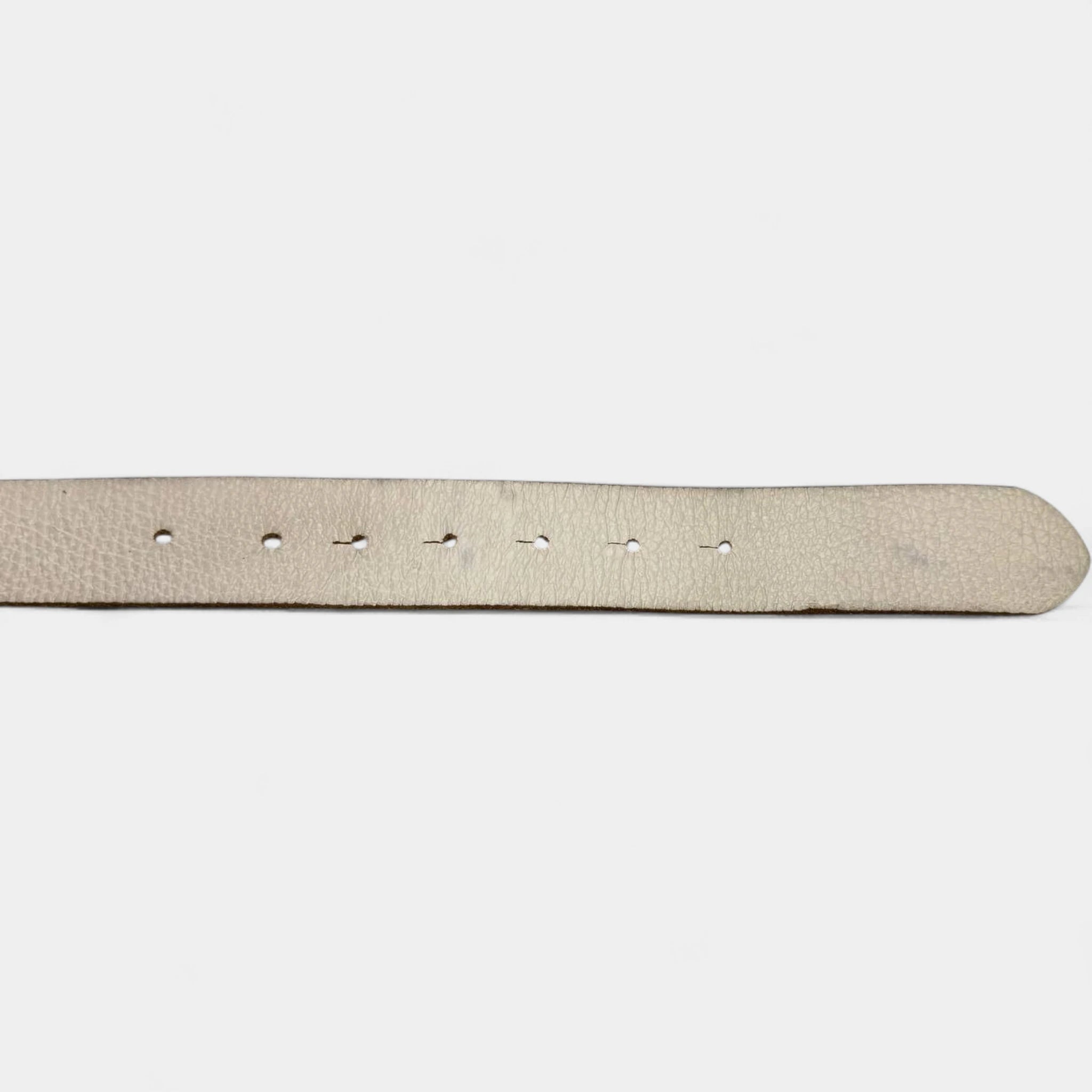 Armani Jeans Vintage Leather Belt Gold Logo Buckle