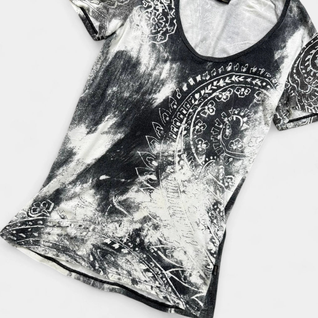 Just Cavalli Bandana Paisley Tie-Dye Scoop Neck Tee