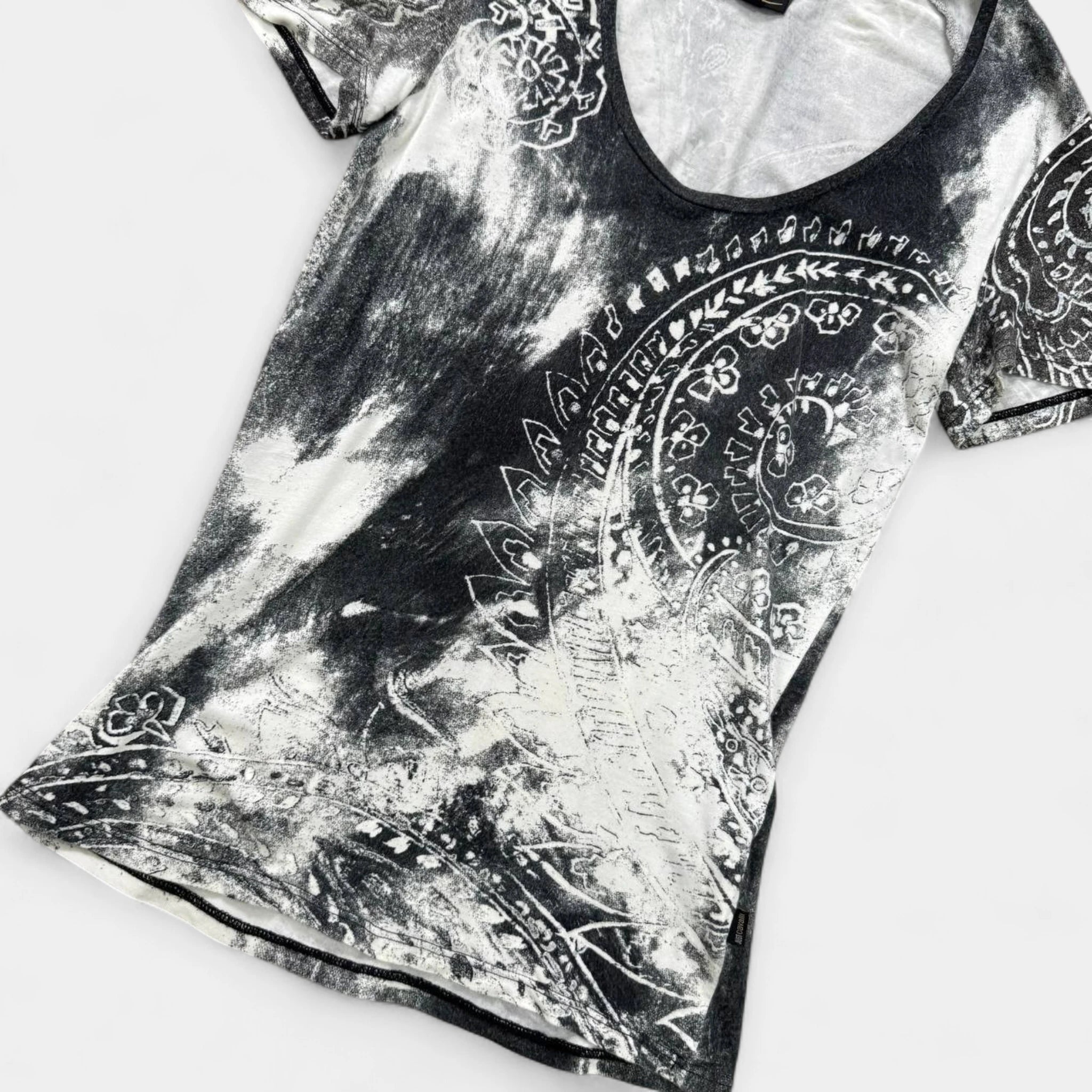Just Cavalli Bandana Paisley Tie-Dye Scoop Neck Tee