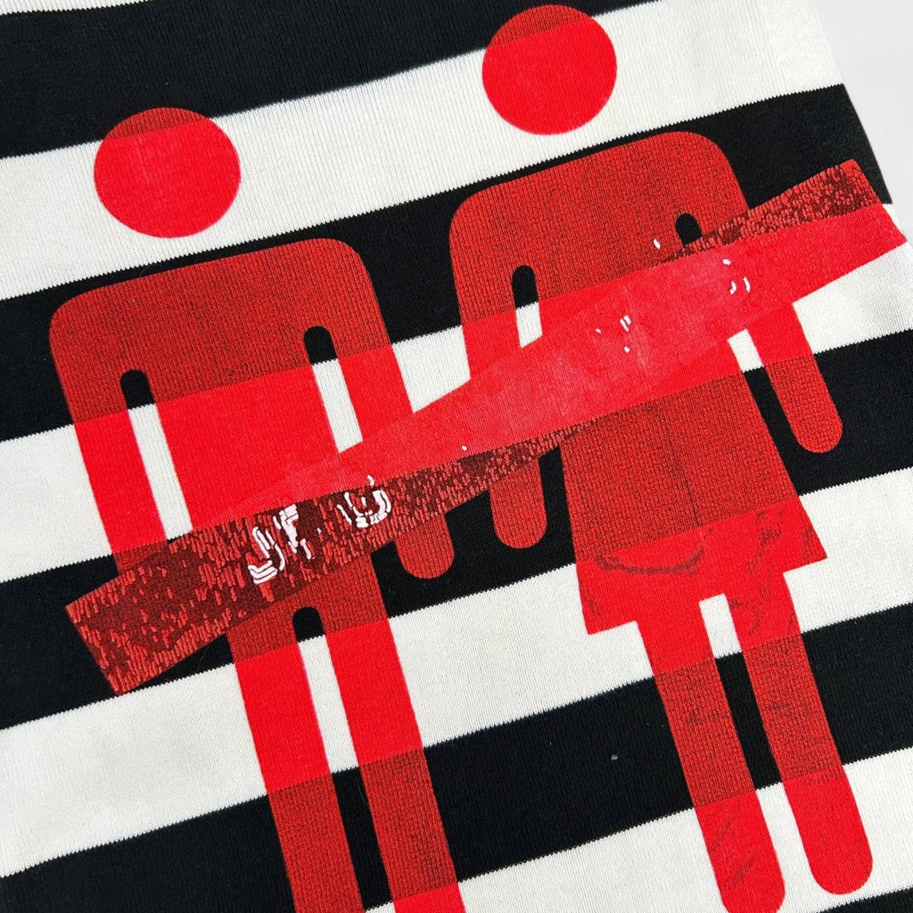 Jean Paul Gaultier Classic Black and White Striped Ribbed T-Shirt