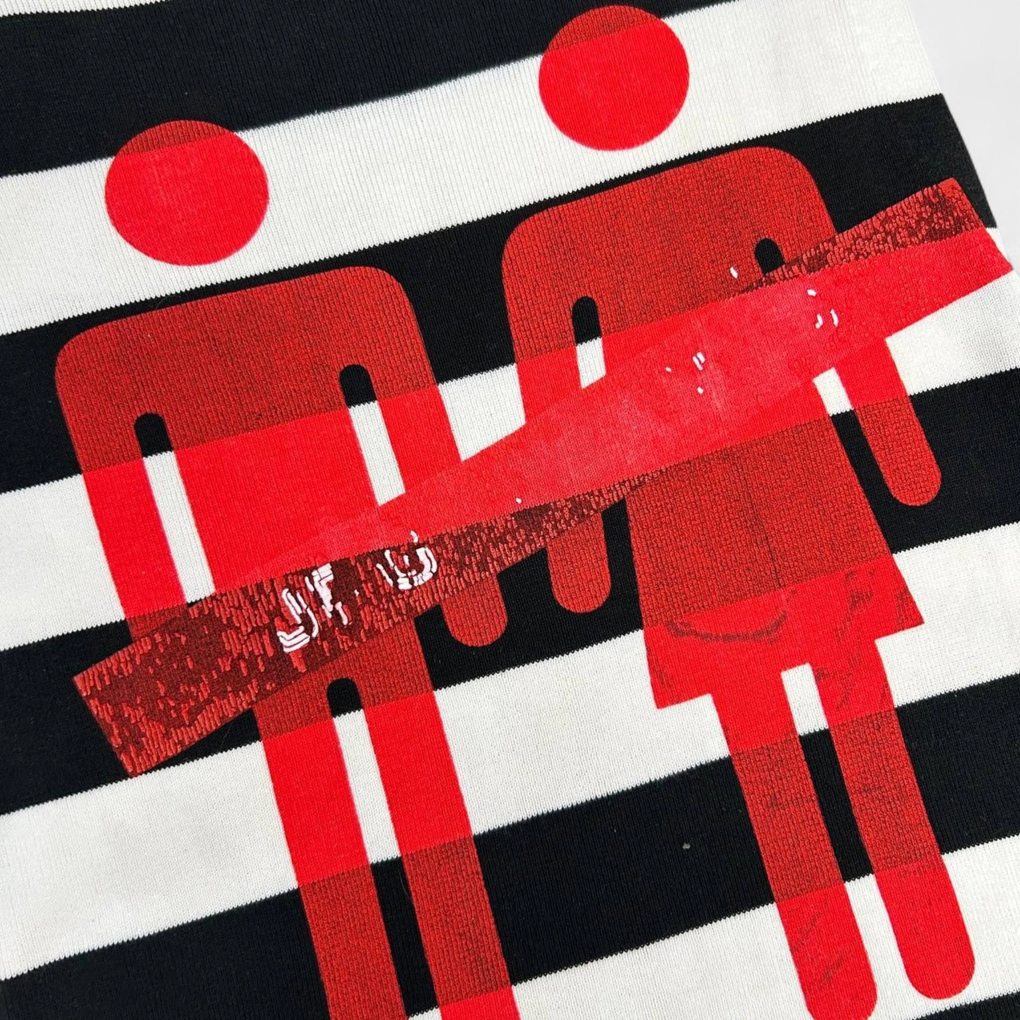 Jean Paul Gaultier Classic Black and White Striped Ribbed T-Shirt