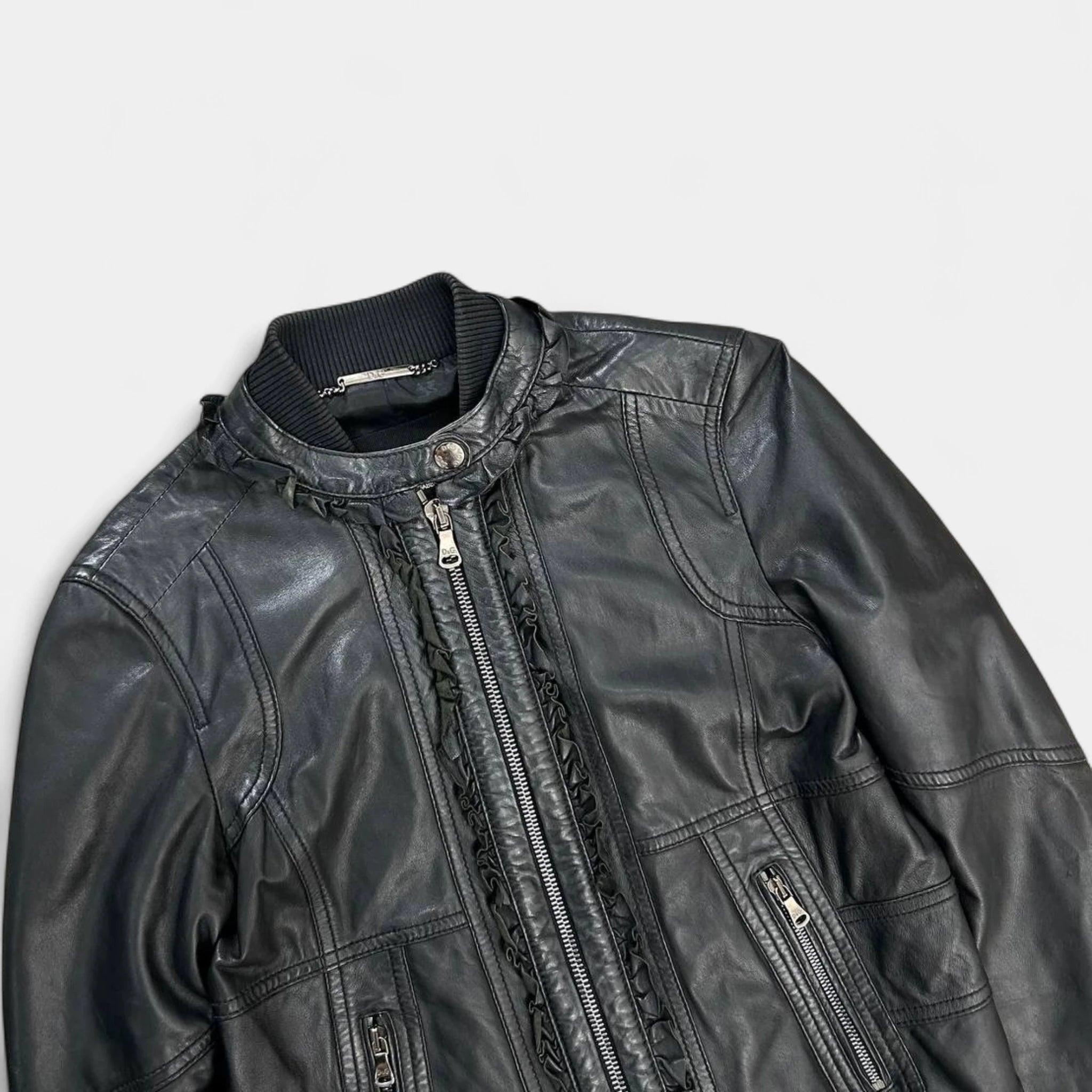 Dolce & Gabbana 2000's Leather Black Leather Jacket