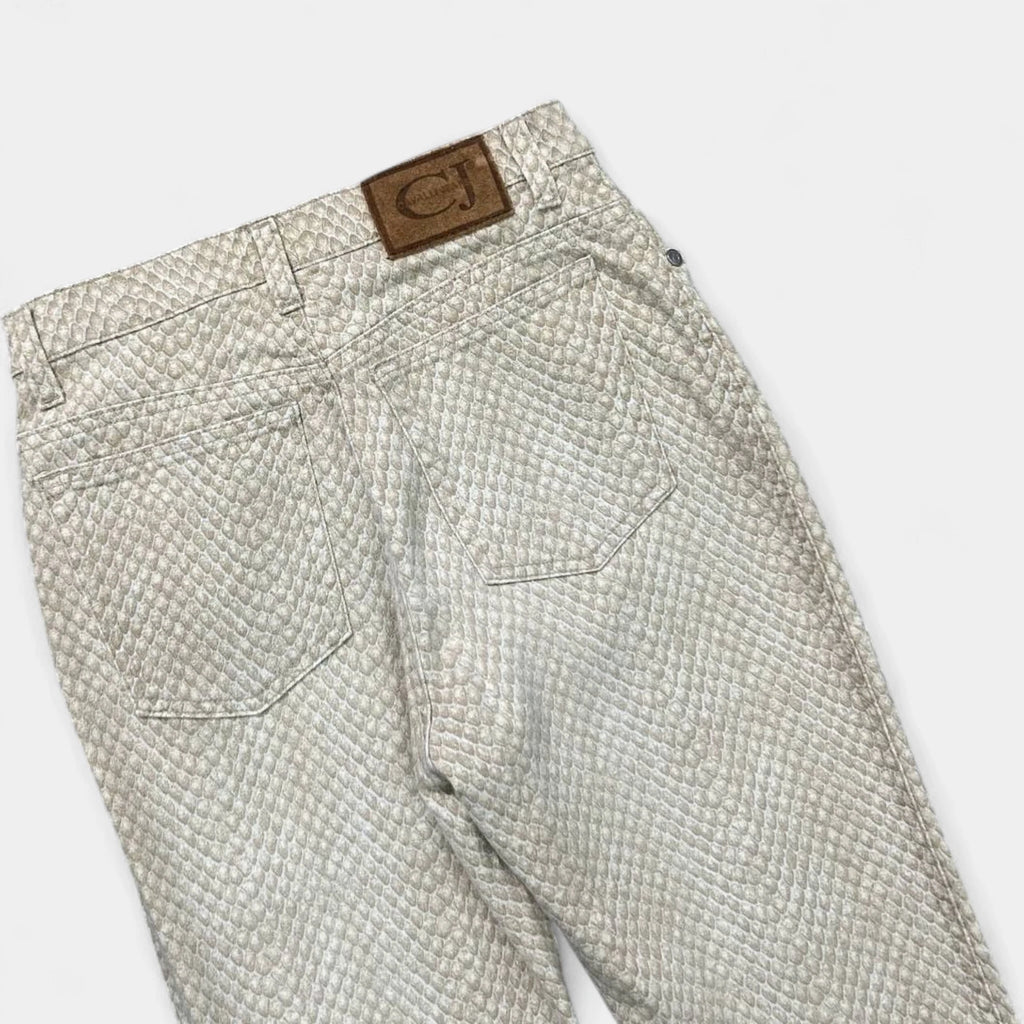 Cavalli High Rise Jeans Snake Print Straight Cut Pants