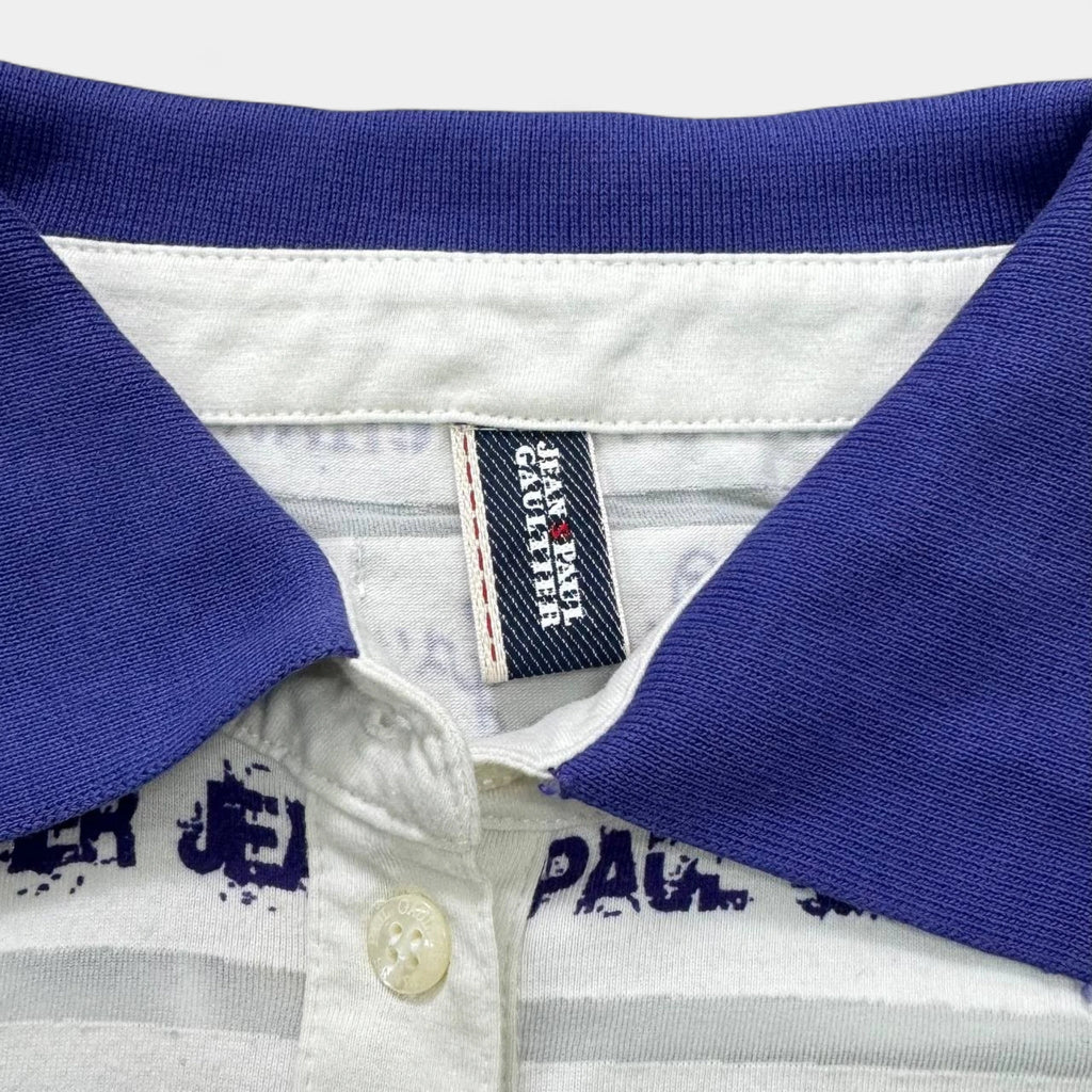 Jean Paul Gaultier Vintage Striped Logo Polo Shirt