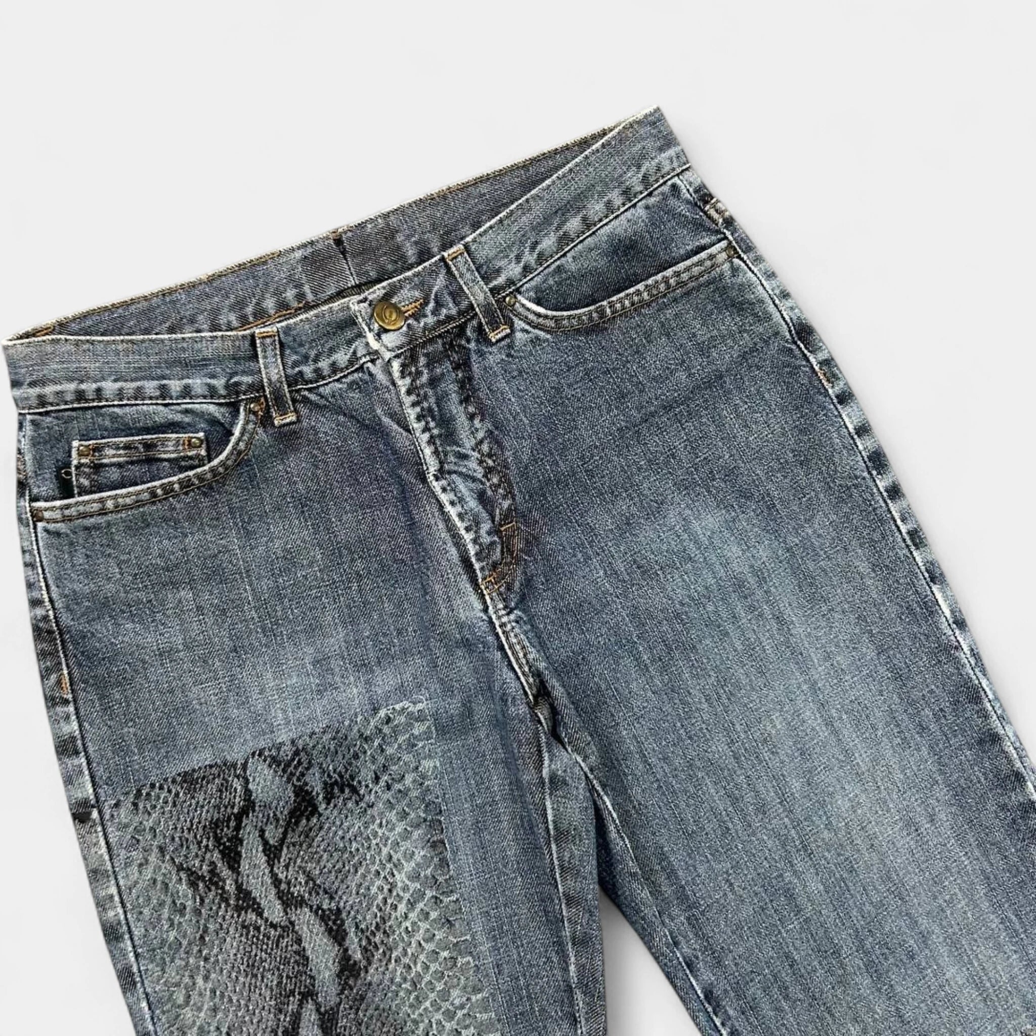 Just Cavalli Snake Skin Pattern Jeans