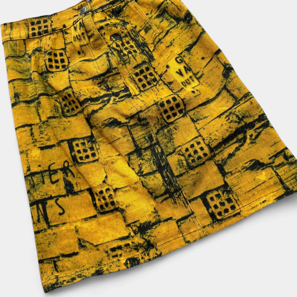 Jean Paul Gaultier 90's Brick Wall Denim Skirt