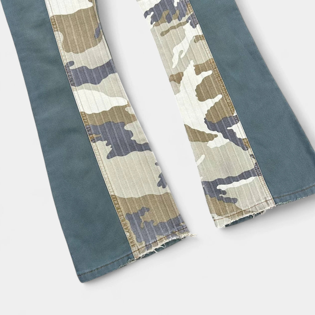 Just Cavalli Vintage Camouflage Green Flared Pants