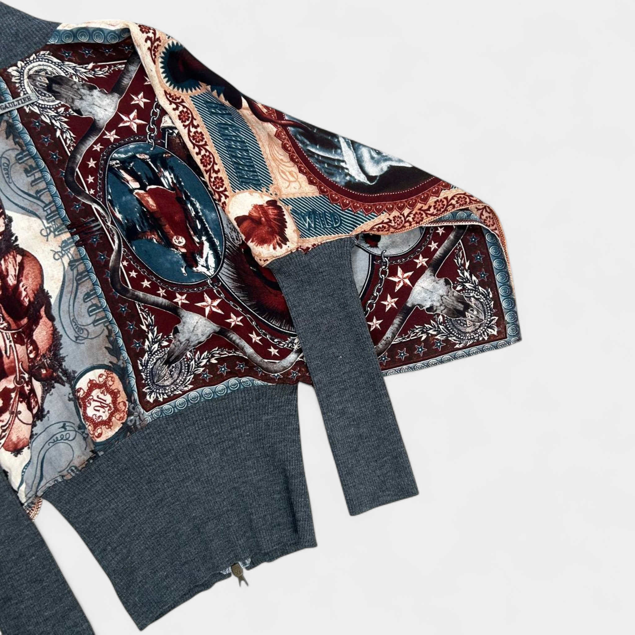 Jean Paul Gaultier 1998 Native Print Poncho Cardigan