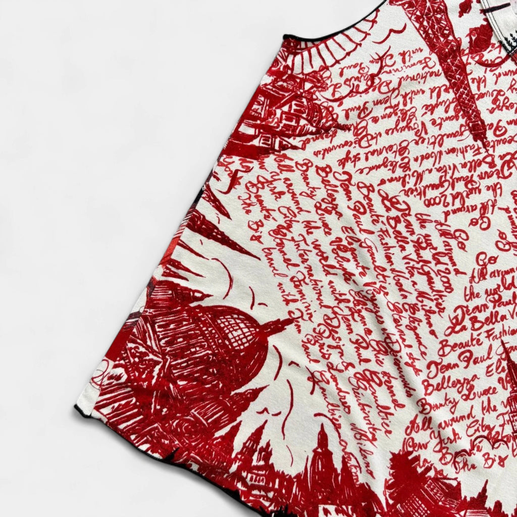 Jean Paul Gaultier Red Calligraphy Tank Top