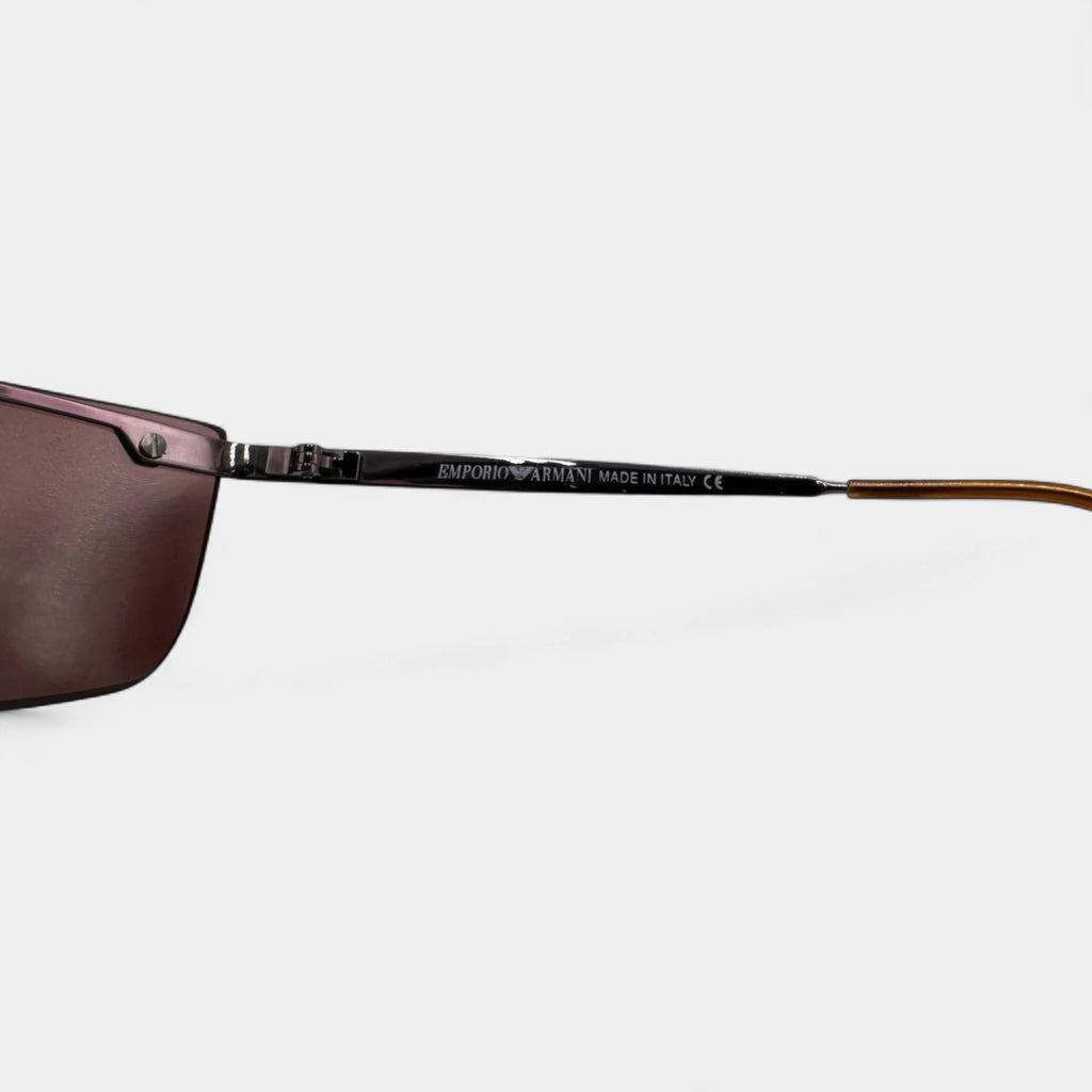 Emporio Armani 2000s Wine Red Tinted Shield Sunglasses