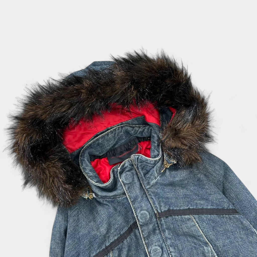 Levi's Engineered Denim Bomber Jacket with Fur Hood