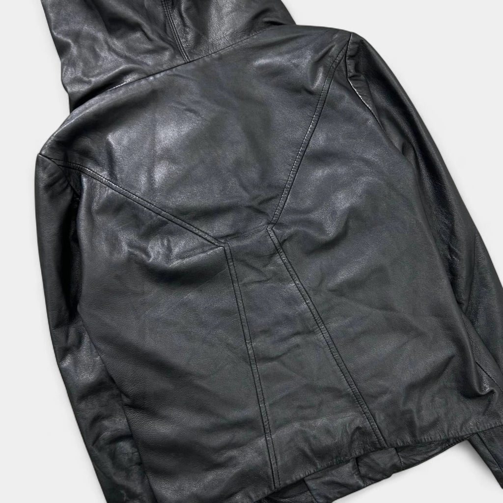 Helmut Lang Avant-Garde Lambskin Leather Hooded Jacket