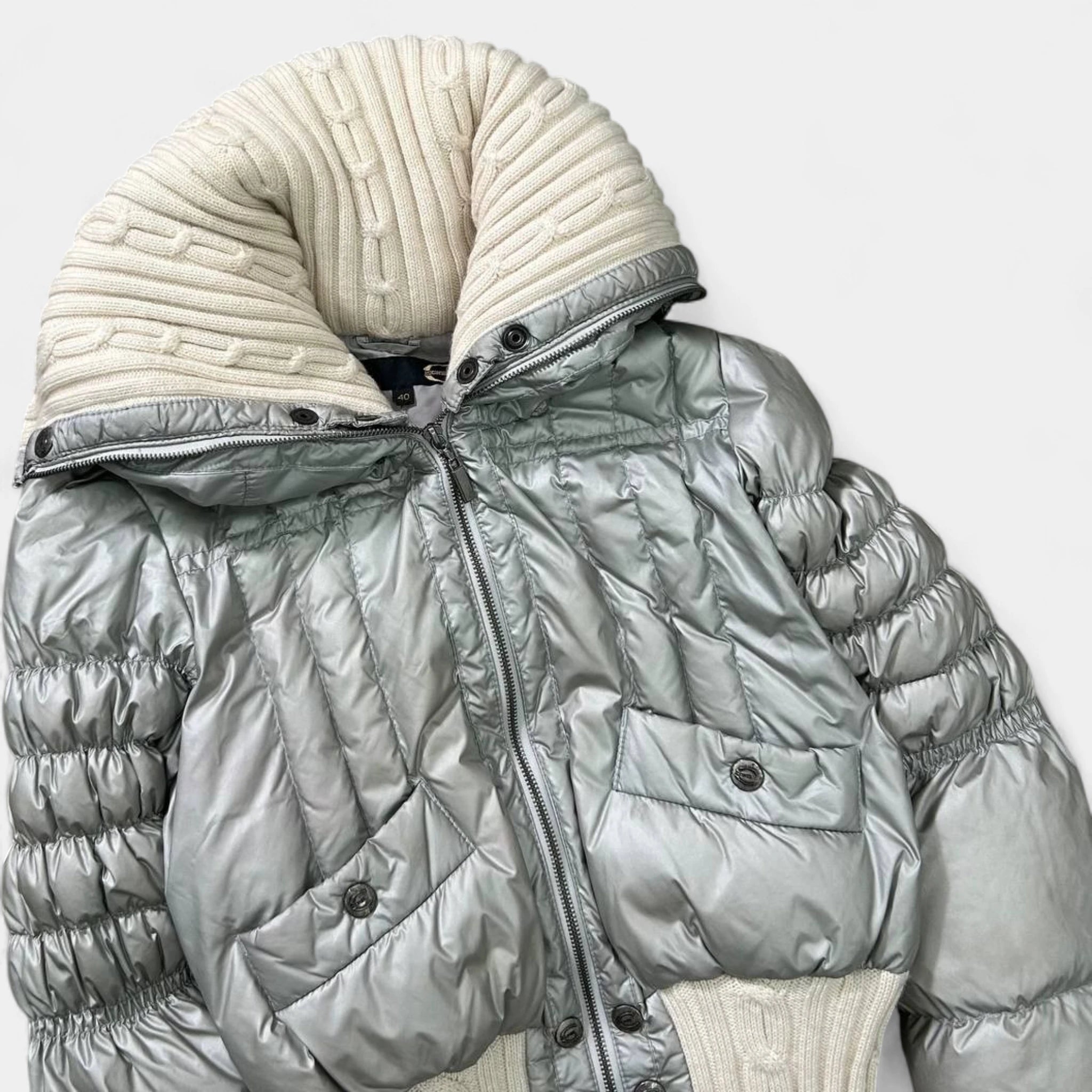 Just Cavalli 2000'S Silver Cropped Boxy Jacket