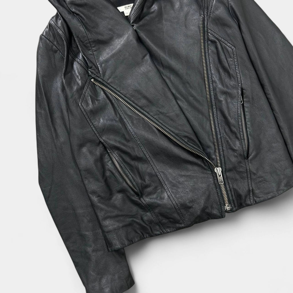 Helmut Lang Avant-Garde Lambskin Leather Hooded Jacket
