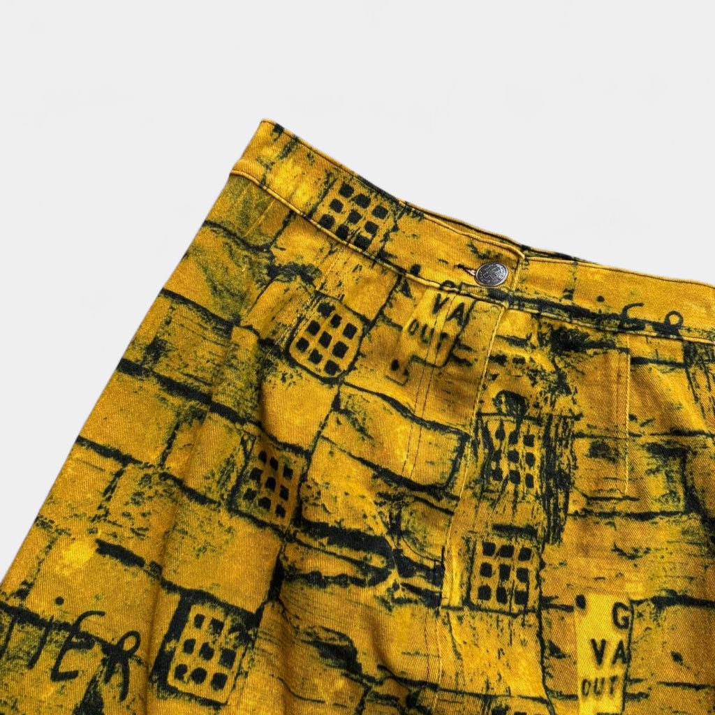 Jean Paul Gaultier 90's Brick Wall Denim Skirt