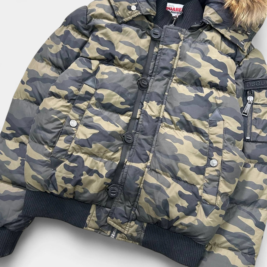 Dsquared2 Camo Fur Down Jacket