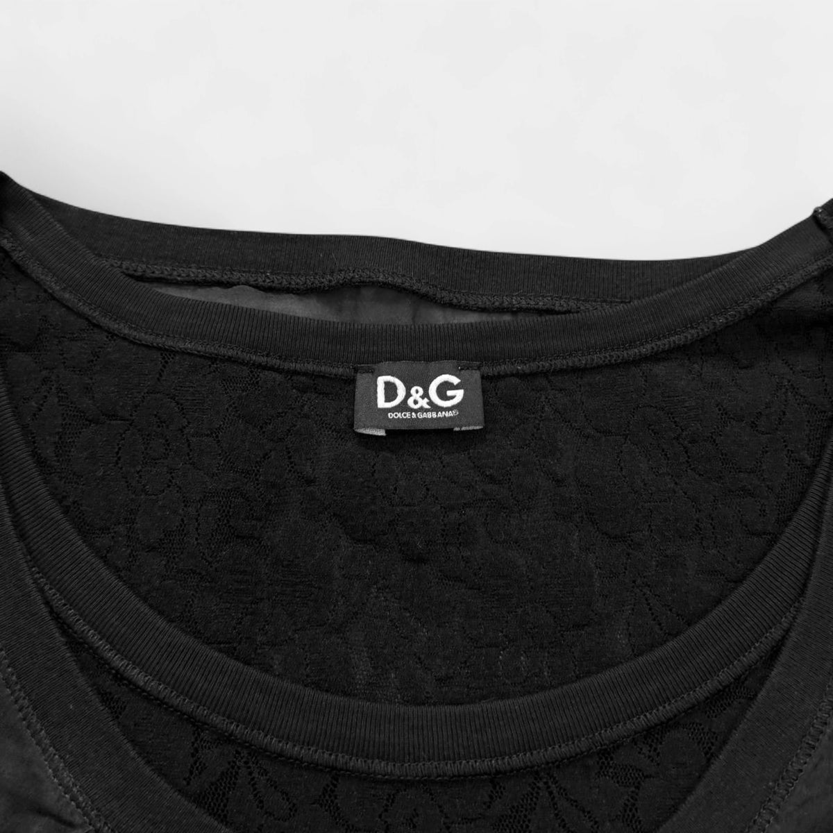 Dolce & Gabbana Layered Lace Blouson Black Top