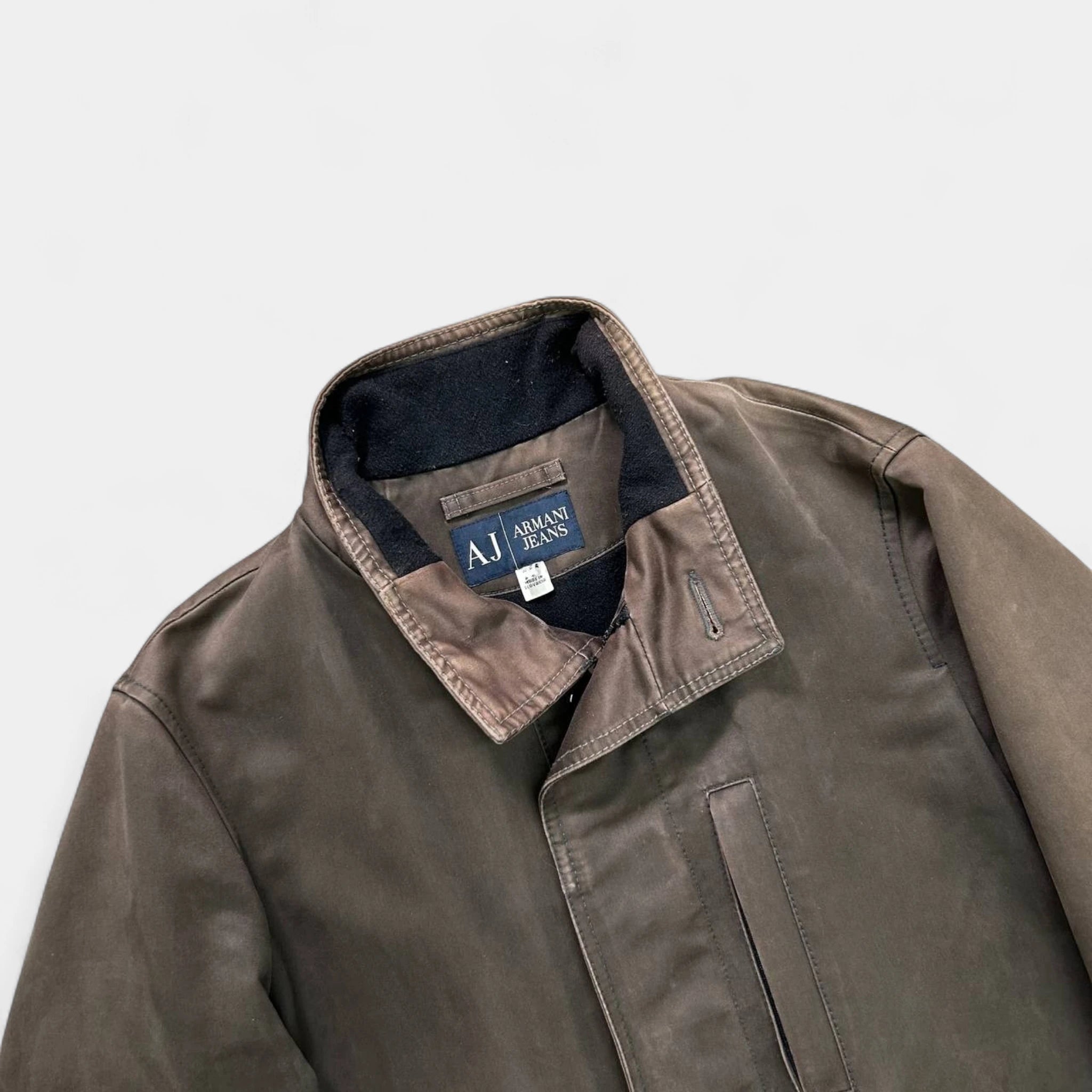 Armani Jeans Military Washed Green Long Coat