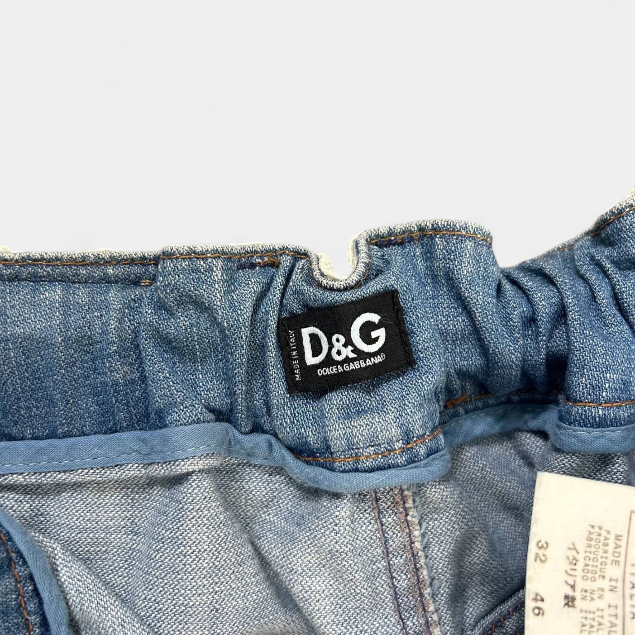 Dolce & Gabbana 2000's Crochet Detail Blue Jeans