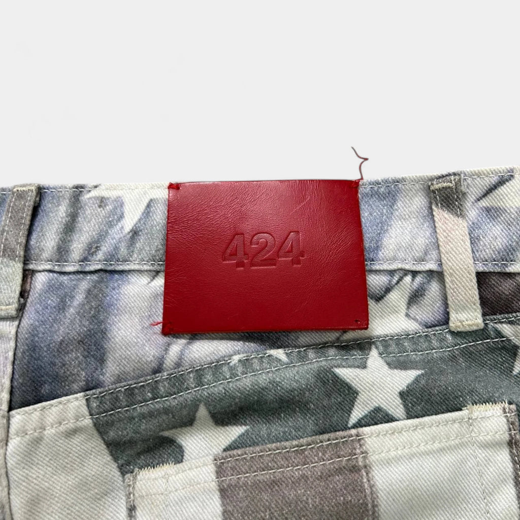 424 FW15 "Americanism" Stars and Stripes Denim Pants