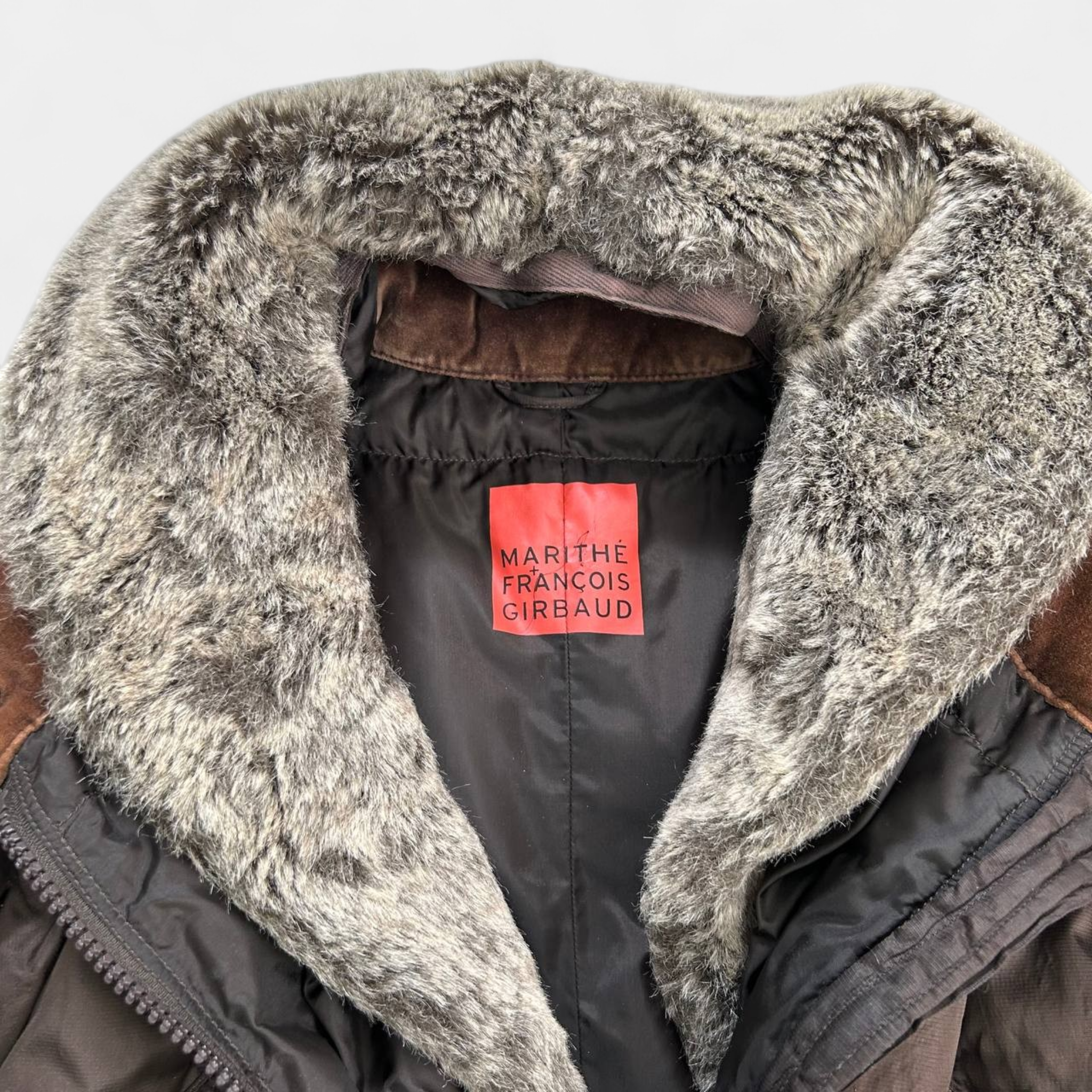 Marithé + François Girbaud Fur Collar Brown Jacket