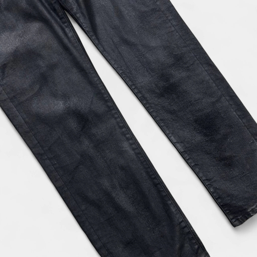 Off-White 2023 Waxed Black Denim Pants