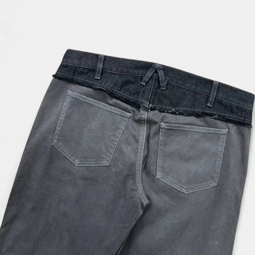 Roberto Cavalli Class Hybrid Black and Grey Denim Pants