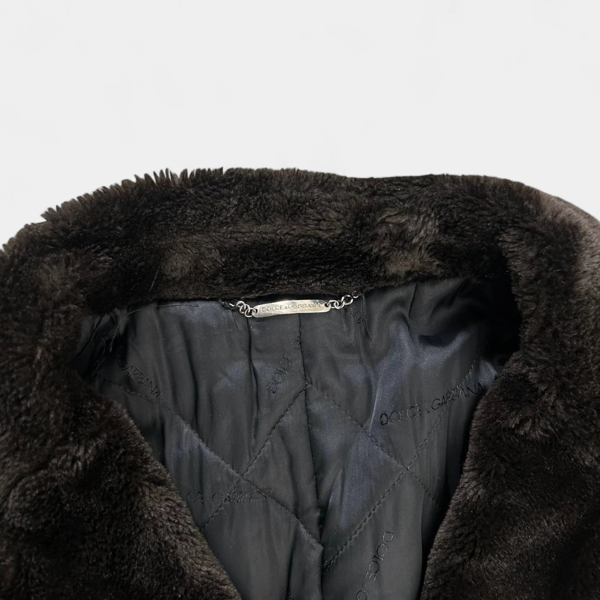 Dolce Gabbana 2000's Vintage Classic Brown Fur Collar Coat