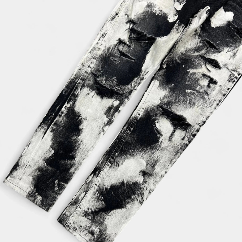 Saint Laurent D02 2015 Paint Splattered Distressed Jeans