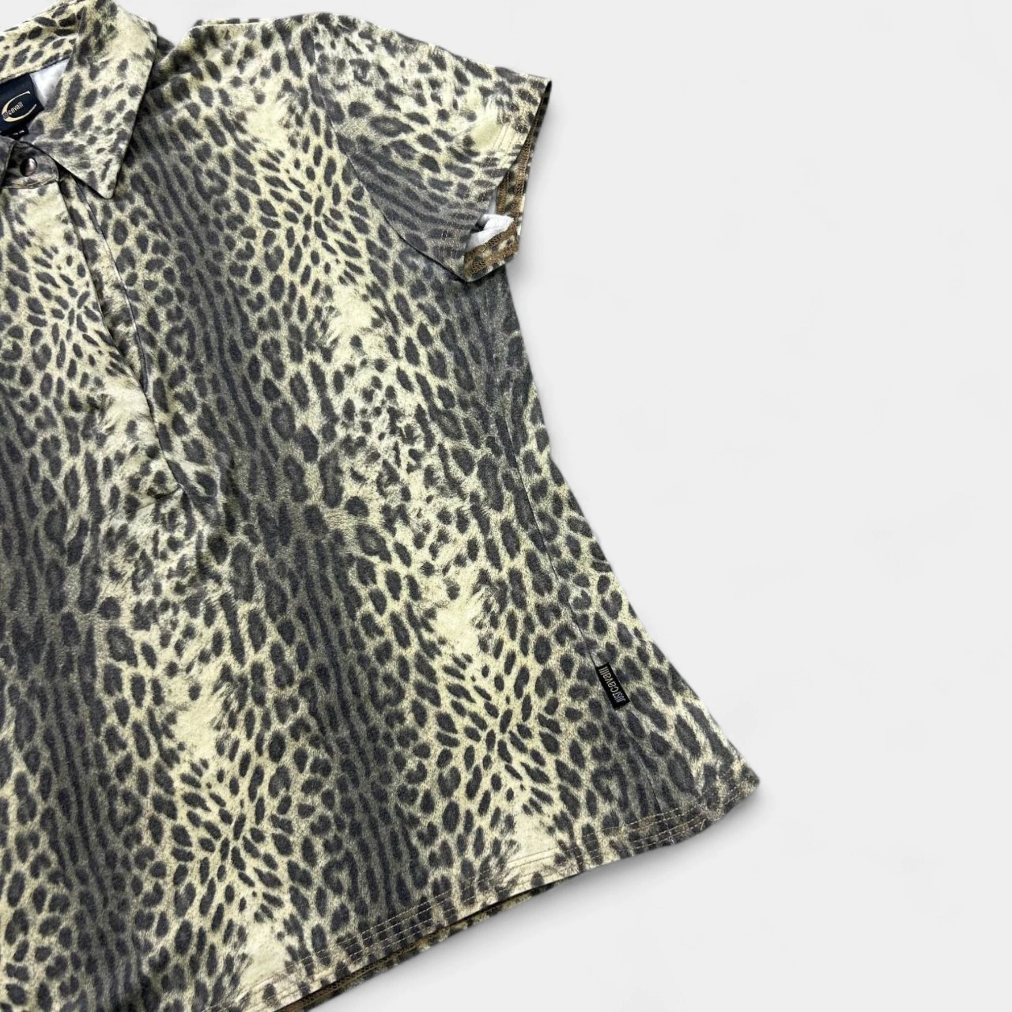Just Cavalli Yellow Leopard Polo Shirt