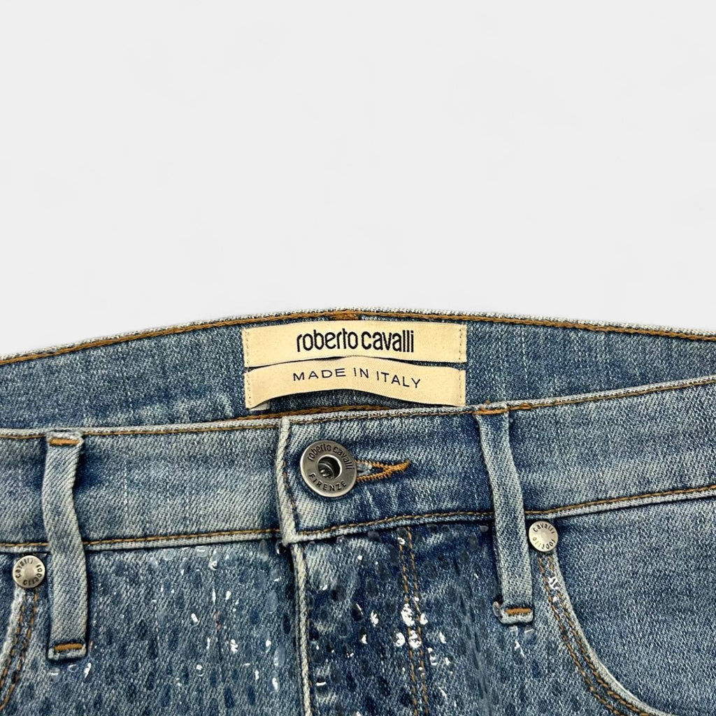 Roberto Cavalli 2000s Snakeskin Texture Jeans