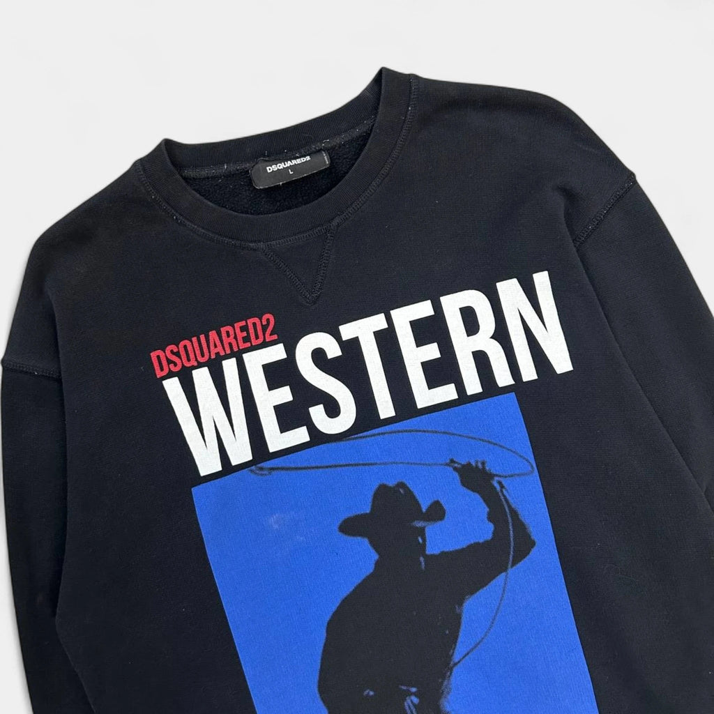 Dsquared2 2010's Western Graphic Black Crewneck