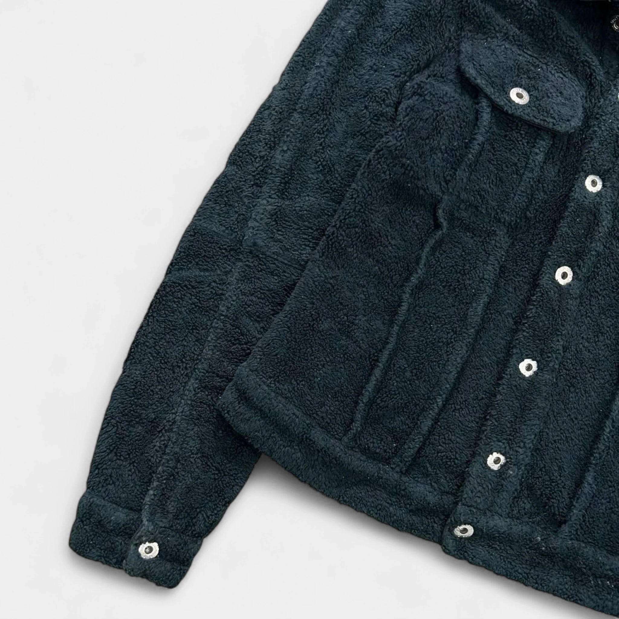 Dolce & Gabbana Towel Texture Dark Turquoise Fur Jackets