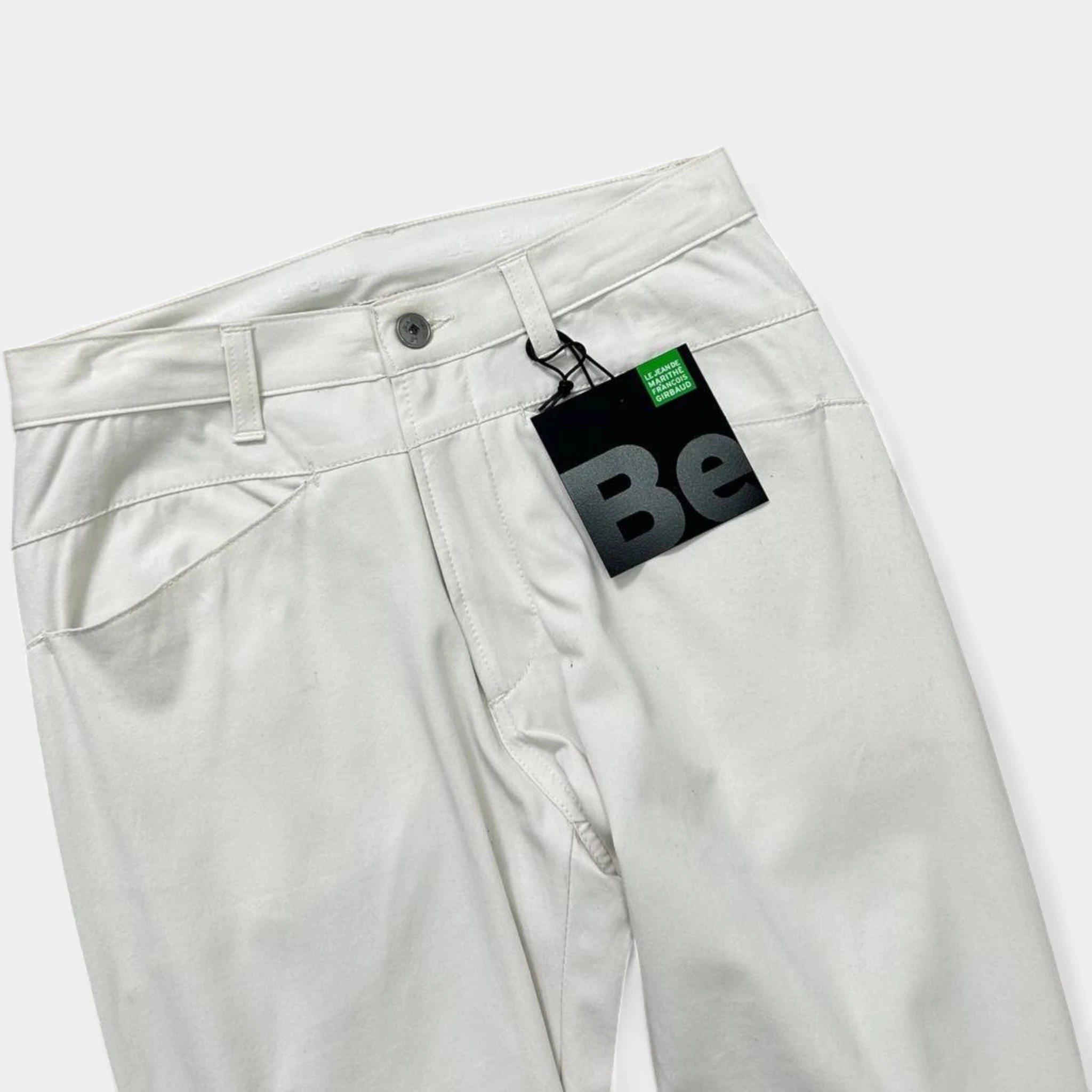 Marithé + François Girbaud White Nylon Flared Pants