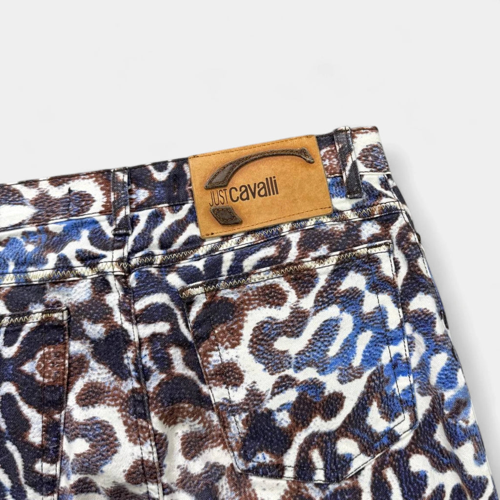 Just Cavalli Mirrored Animal Print Flare Jeans