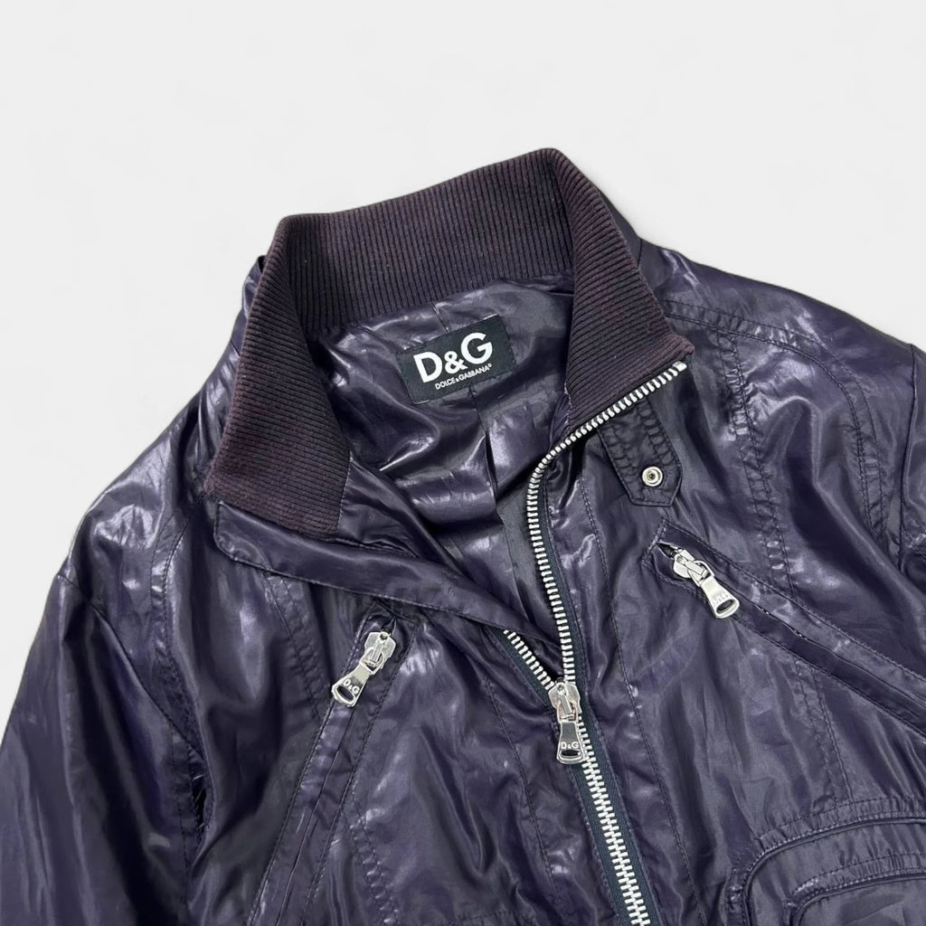 Dolce & Gabbana Light Nylon Purple Bomber Jacket