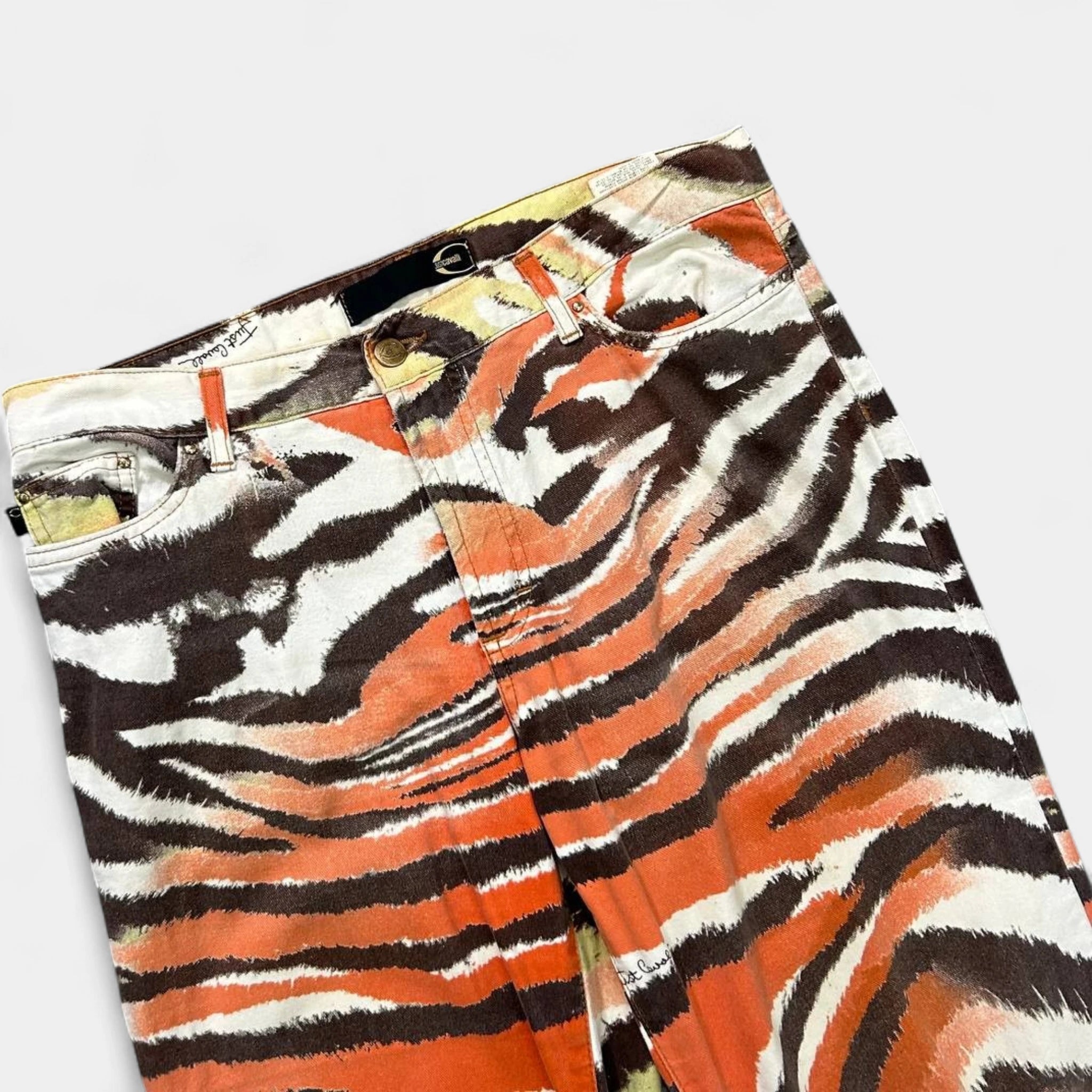 Just Cavalli 2000s Psychedelic Orange Zebra Pants