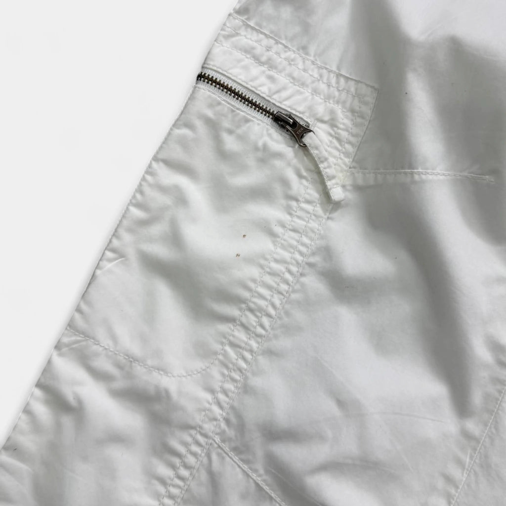 Armani Jeans 2000's White Multi-Zip Utility Cargo Trousers