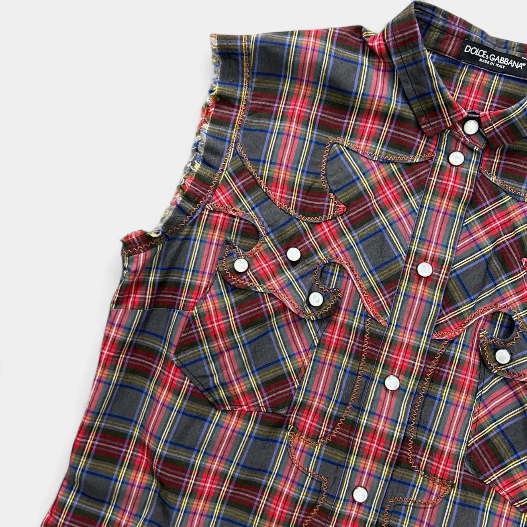 Dolce & Gabbana Western Style Tartan Pattern Shirt