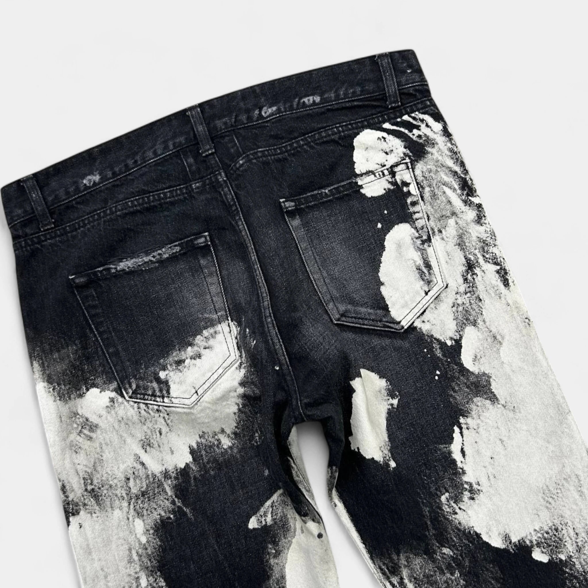 Saint Laurent D02 2015 Paint Splattered Distressed Jeans