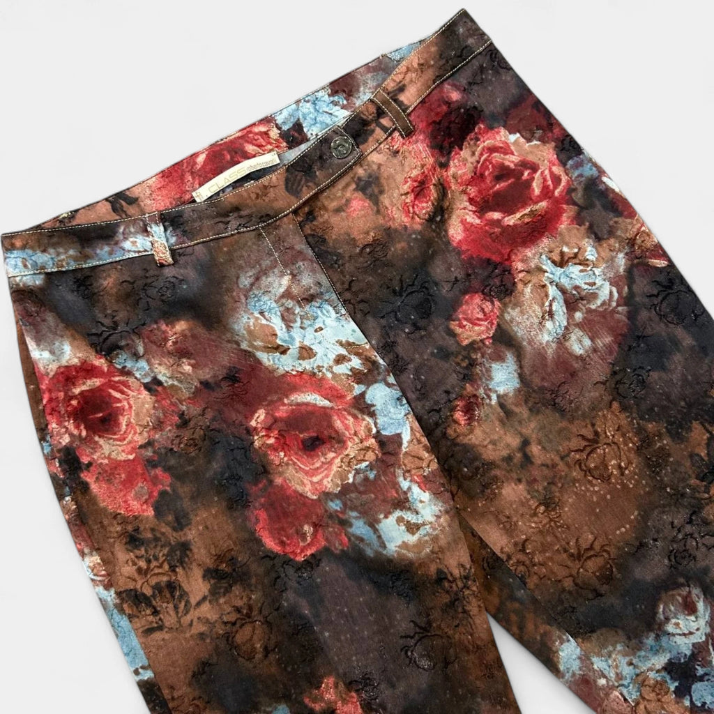 Roberto Cavalli Class Floral Wide Leg Pants