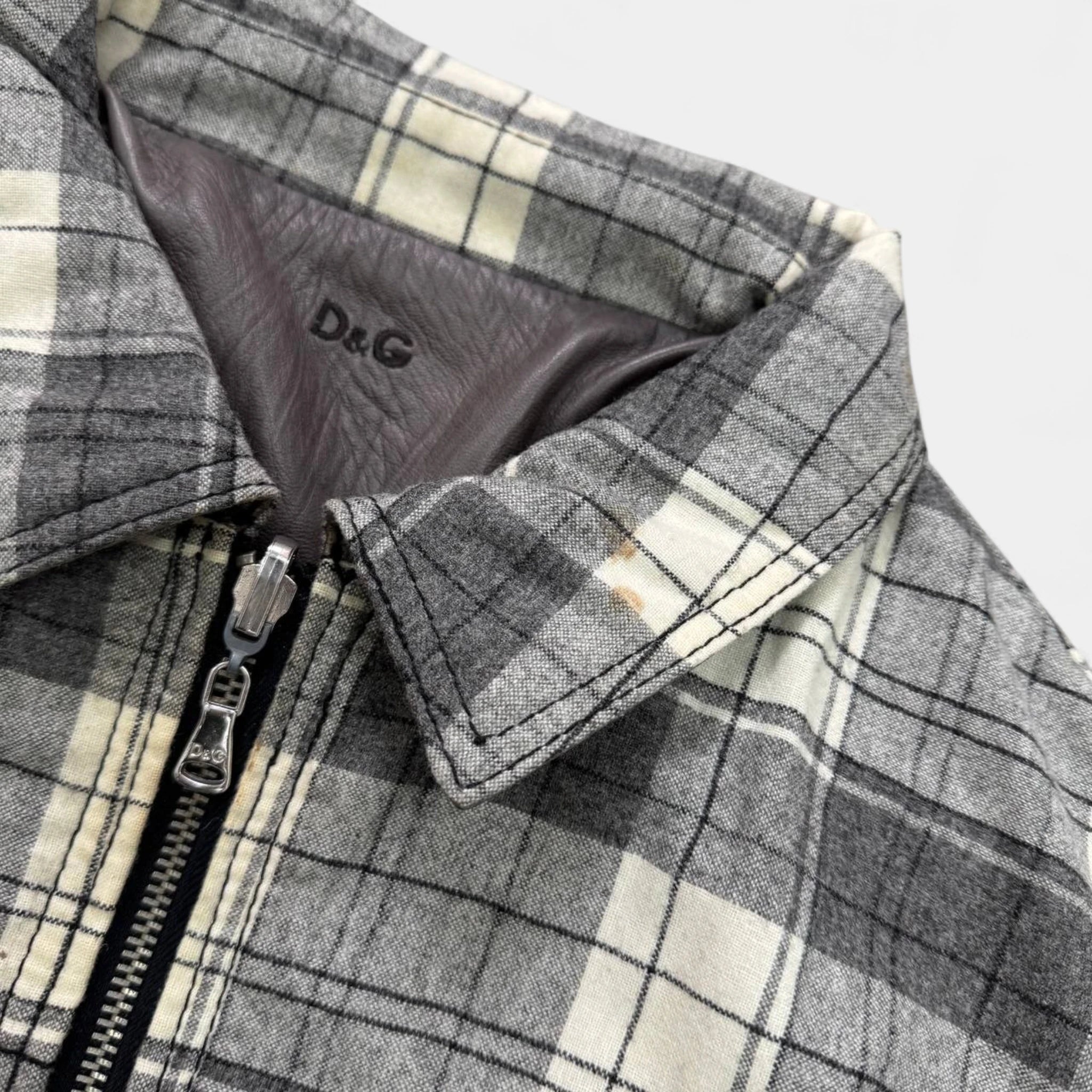 Dolce & Gabbana Reversible Patchwork Leather Checkered Jacket
