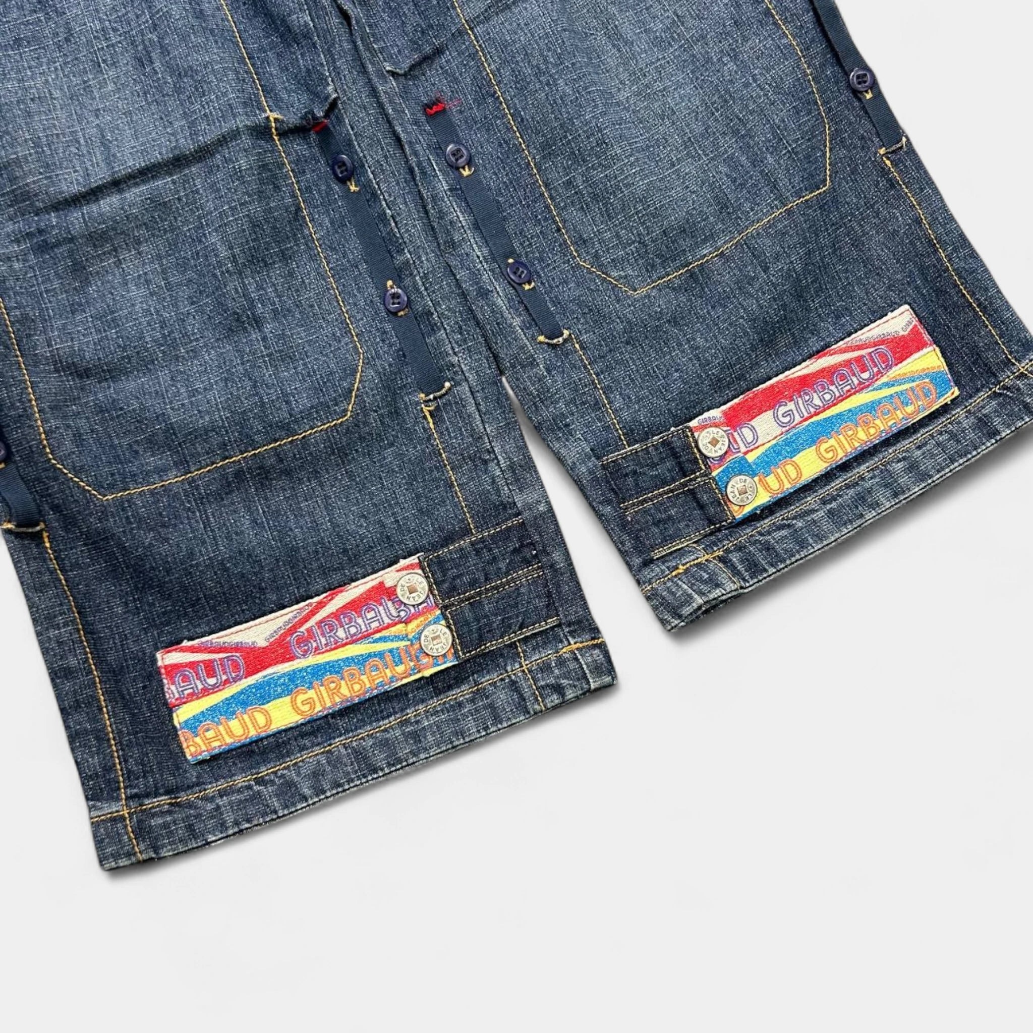 Marithé + François Girbaud Colorful Cargo Denim Shorts